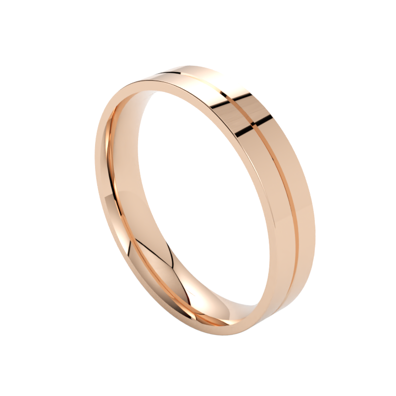 ręcznie wykończone obrączki ślubne różowe złoto 585